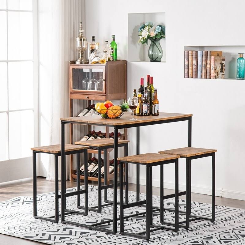 Walnut Finish 5-Piece Counter Height Pub Dining Set Z77938