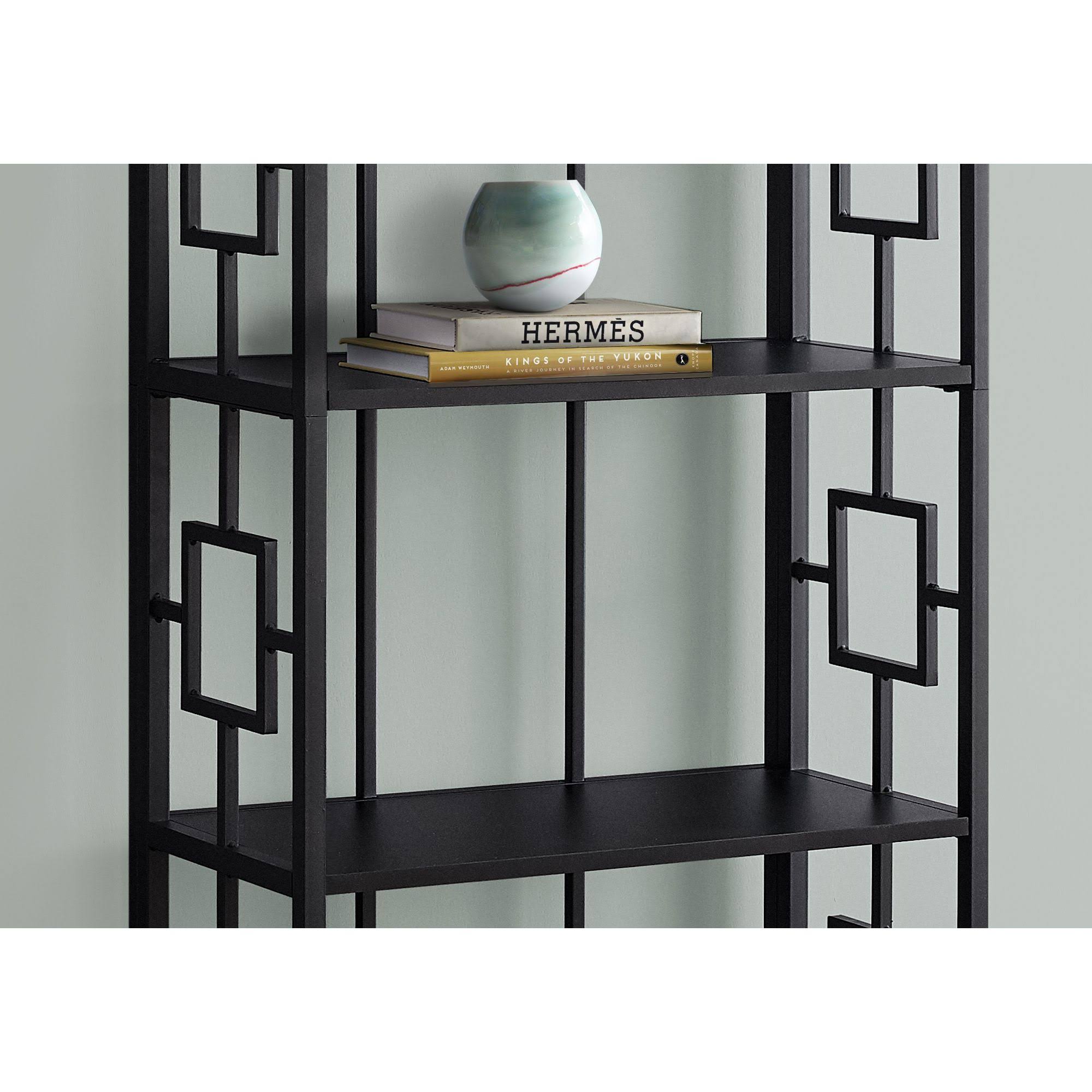 Black Four Tier Etagere Bookcase S625