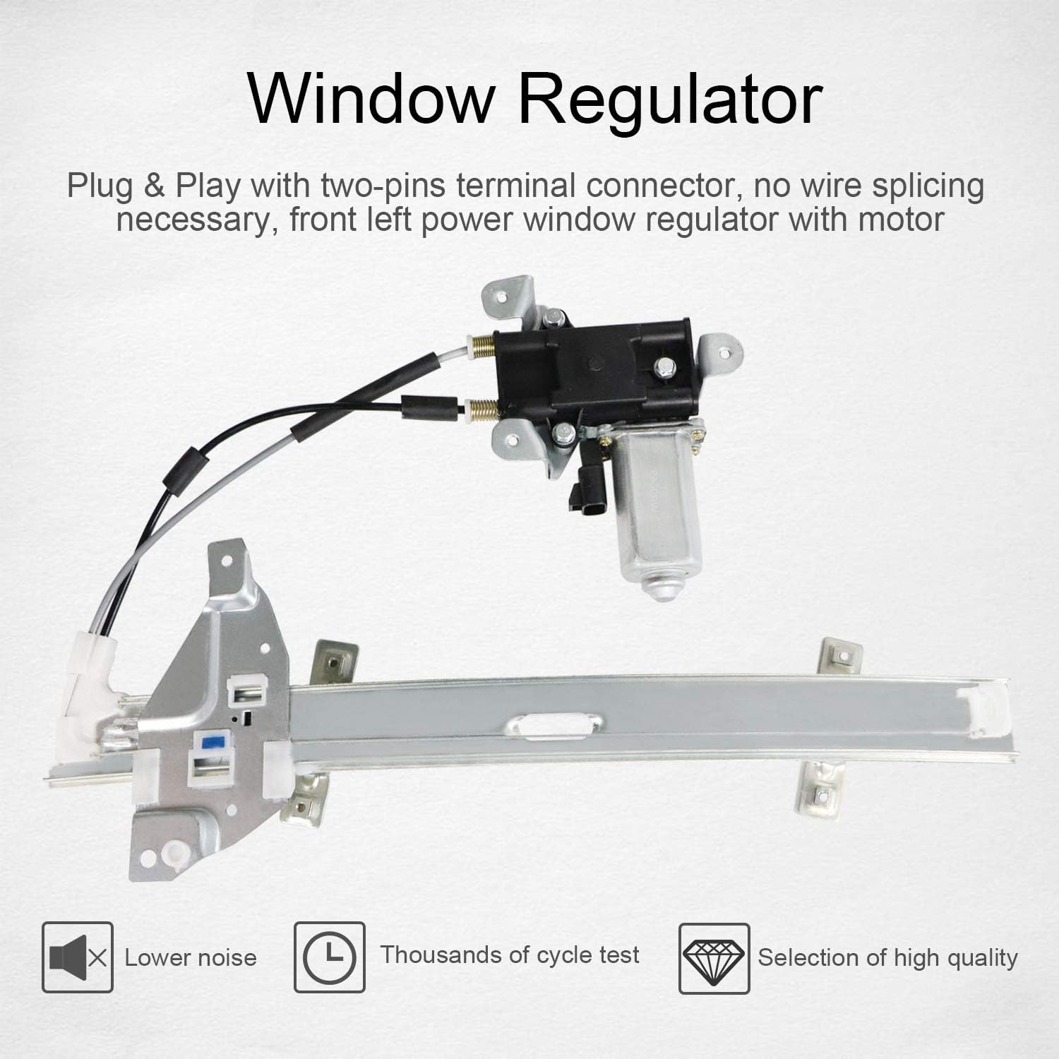 Front Driver Side Power Window Regulator and Motor Assembly Pack of 2 S236