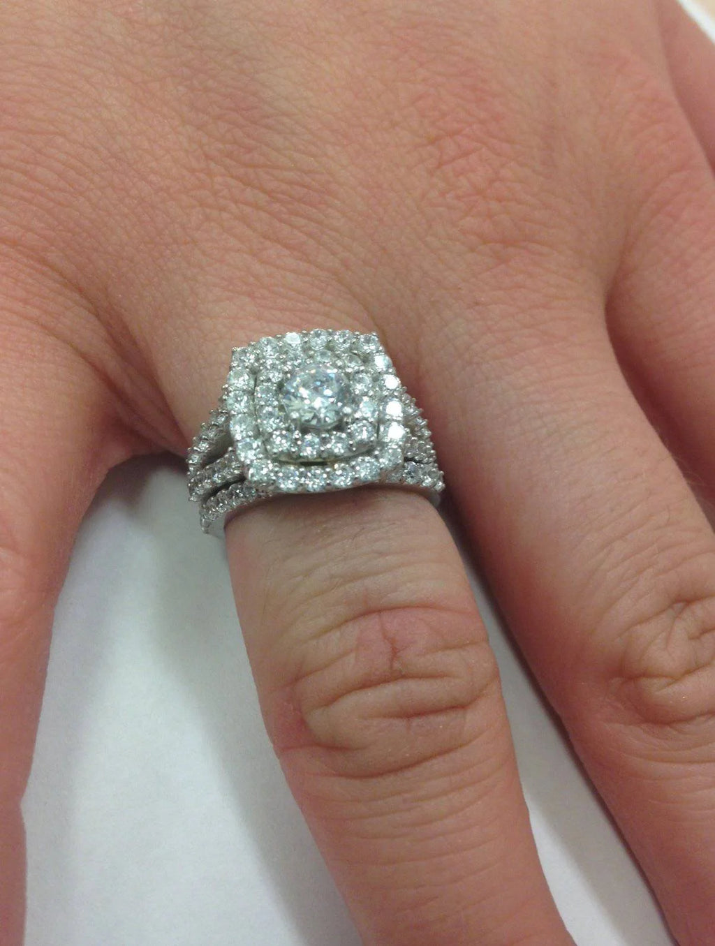 2 Ct Diamond Engagement Halo Ring Set X722