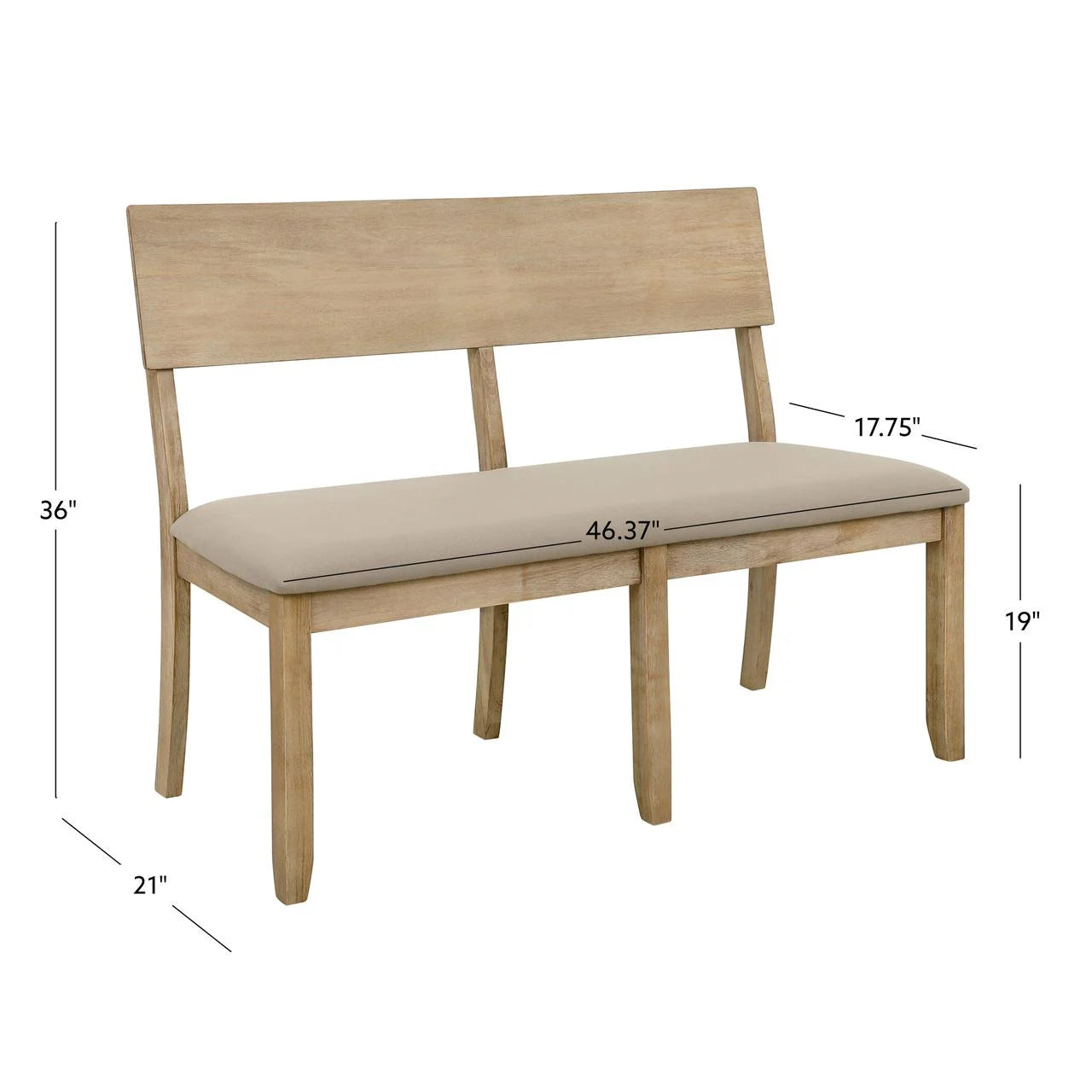 Gray Wash Dining Bench X352589