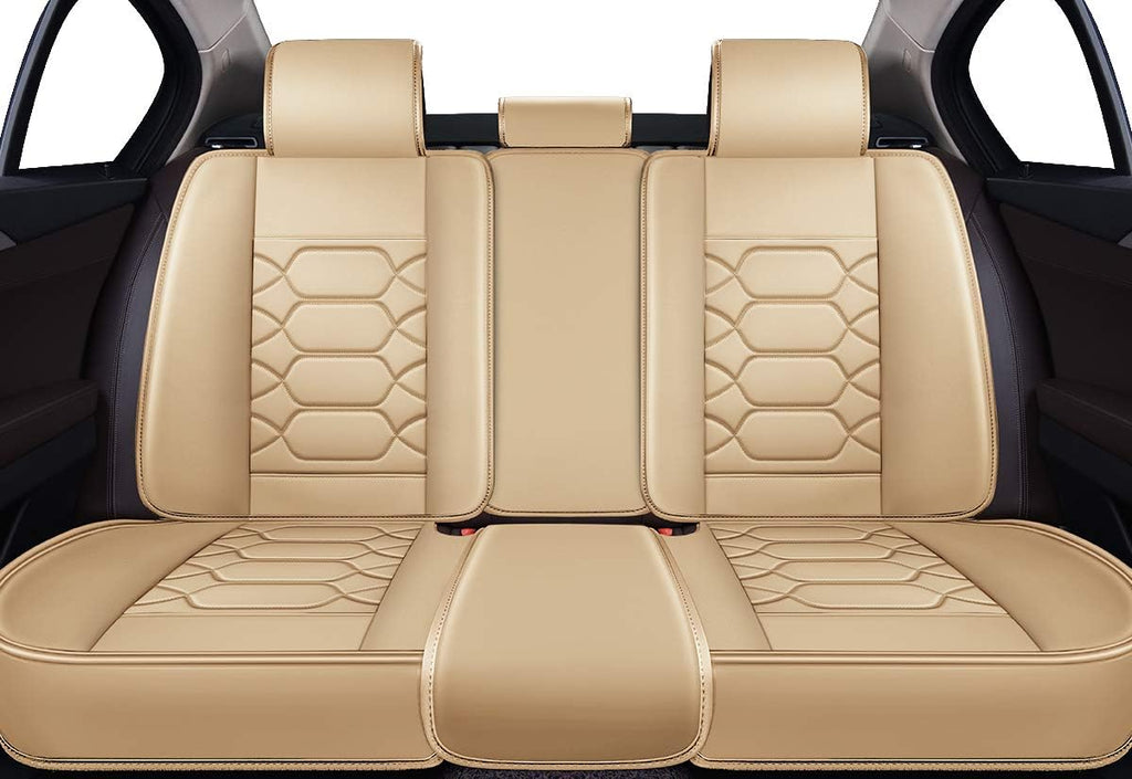 Leather Car Seat Covers, Faux Leatherette Universal Fit Set (Front Pair, Black&Orange) V896