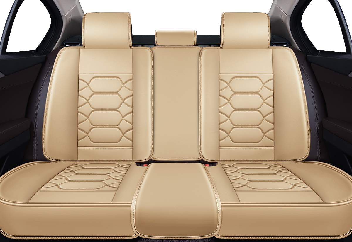 Leather Car Seat Covers, Faux Leatherette Universal Fit Set (Front Pair, Black&Orange) V896