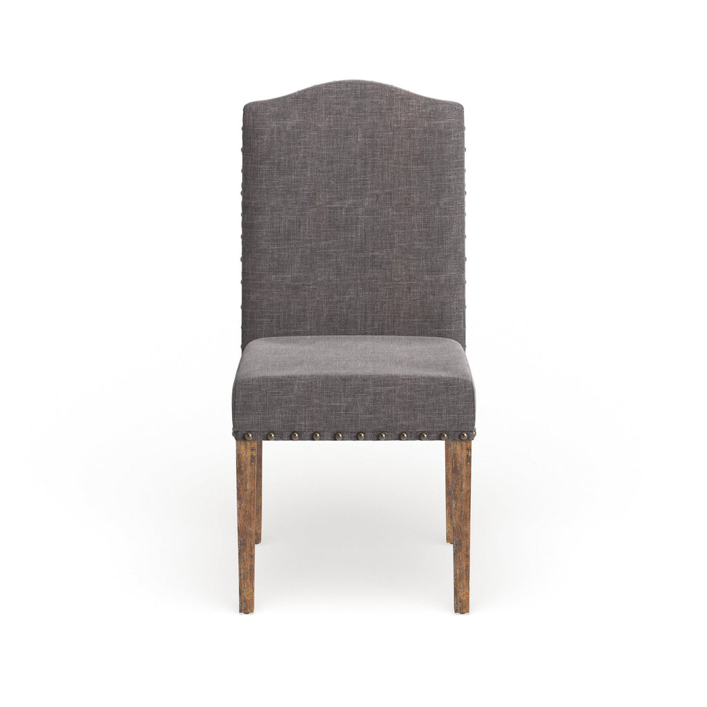 Rustic Brown Fabric Dining Chairs Set of 2 T918