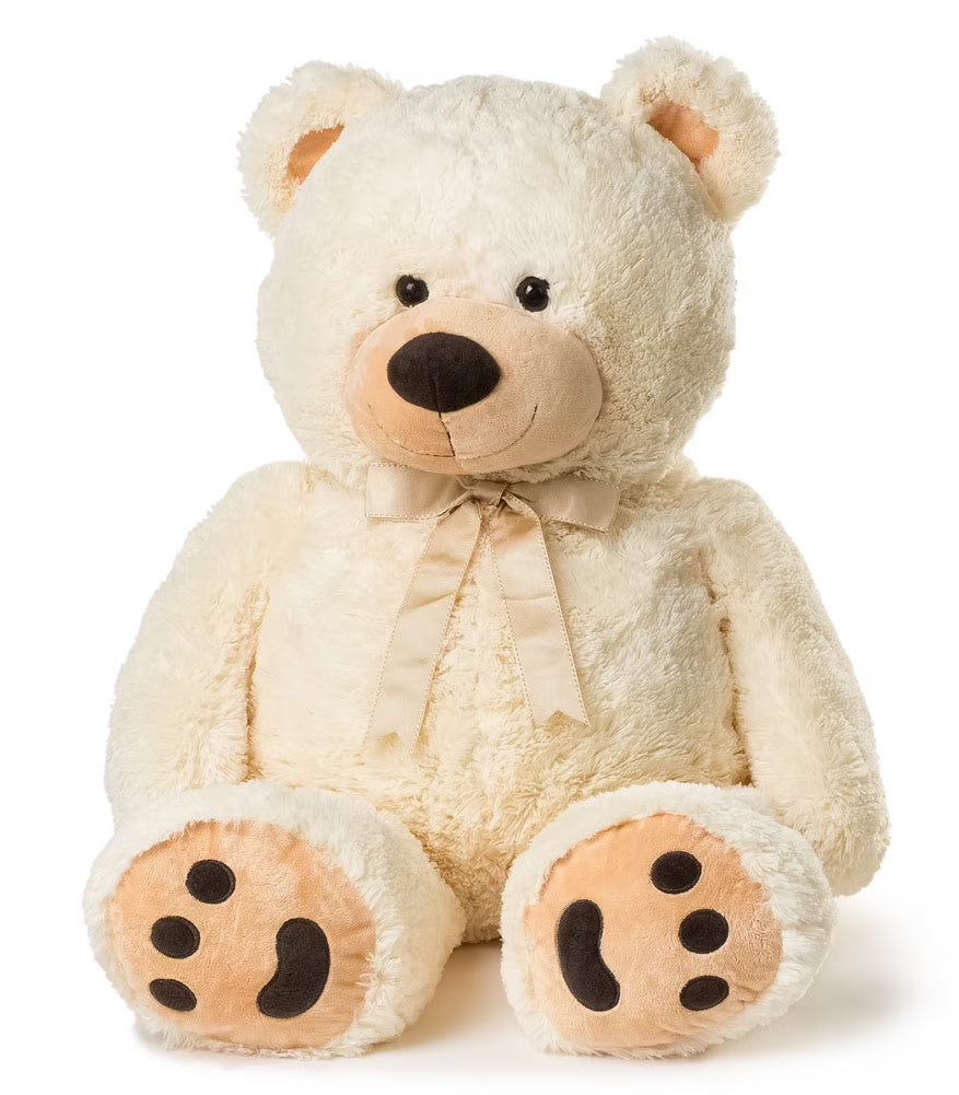 Cream Teddy Bear With Ribbon Q805876