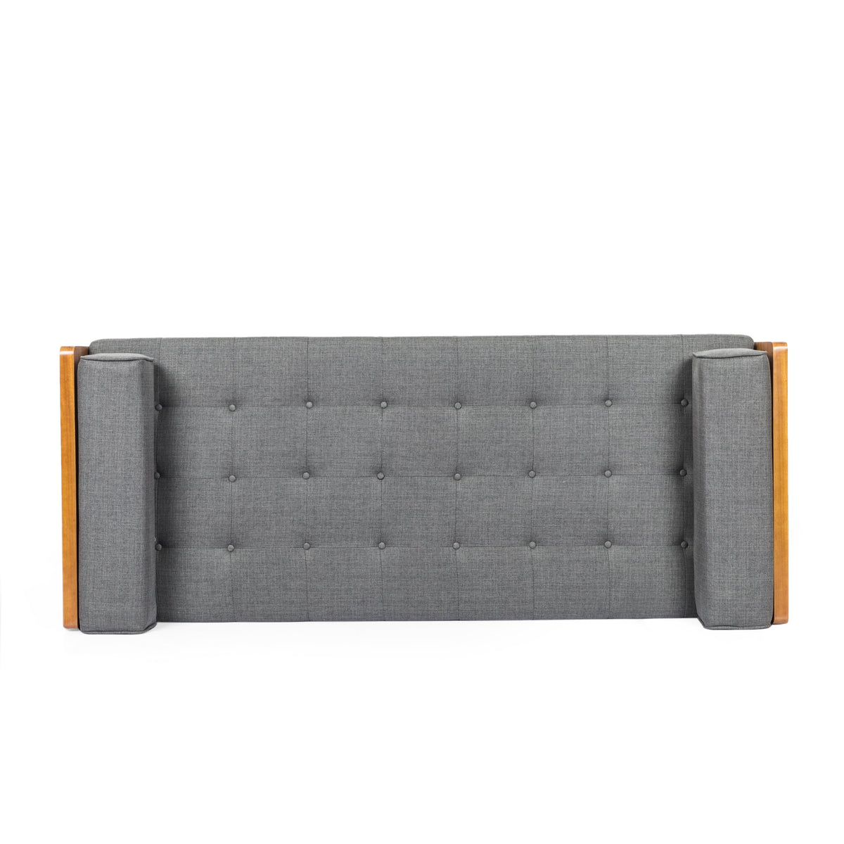 Gray Tufted Double End Chaise Lounge with Bolster Pillows E713331