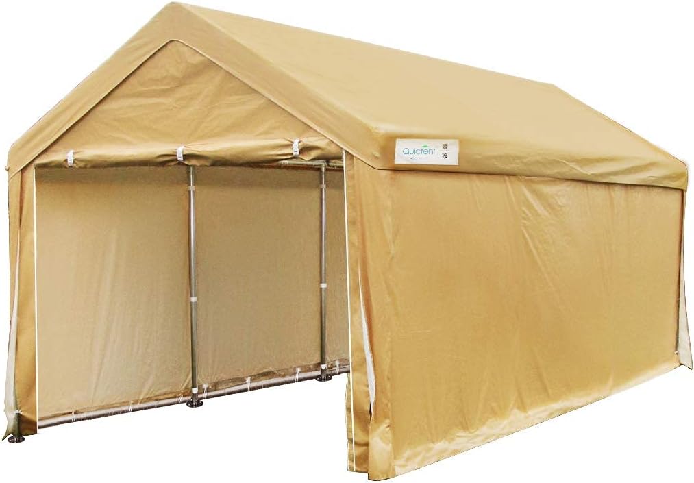 10’x20’ Heavy Duty Galvanized Carport Car Canopy with Reinforced Steel Cables and Ground Bars G9675