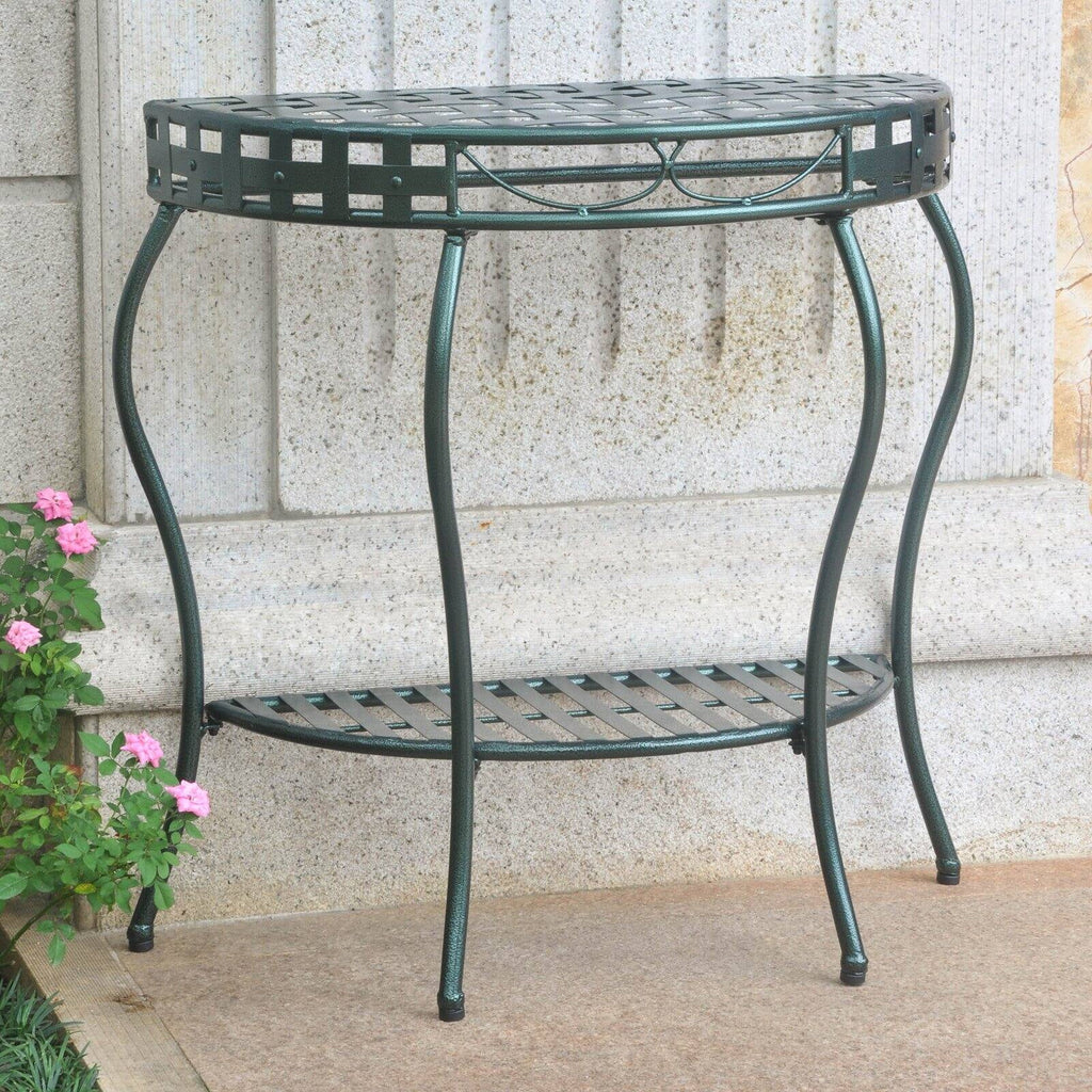 Antique Black 2-Tier Half Moon Table A168174