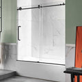 Frameless Sliding Tub Door in Matte Black Stainless Steel H26365
