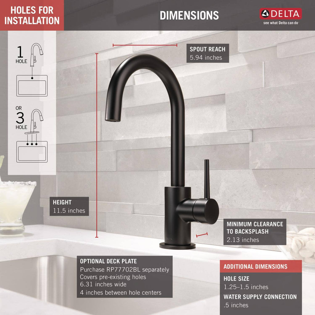 Black Stainless Bar Faucet J489254