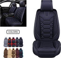Leather Car Seat Covers, Faux Leatherette Universal Fit Set (Front Pair, Black&Orange) V896