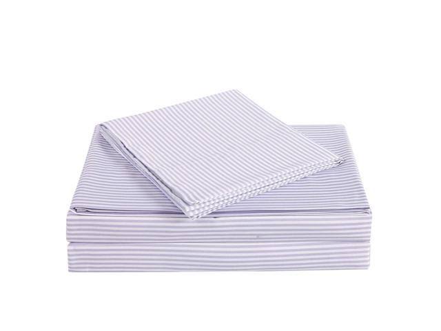 Purple Printed Stripe Sheet Set, Queen E68303
