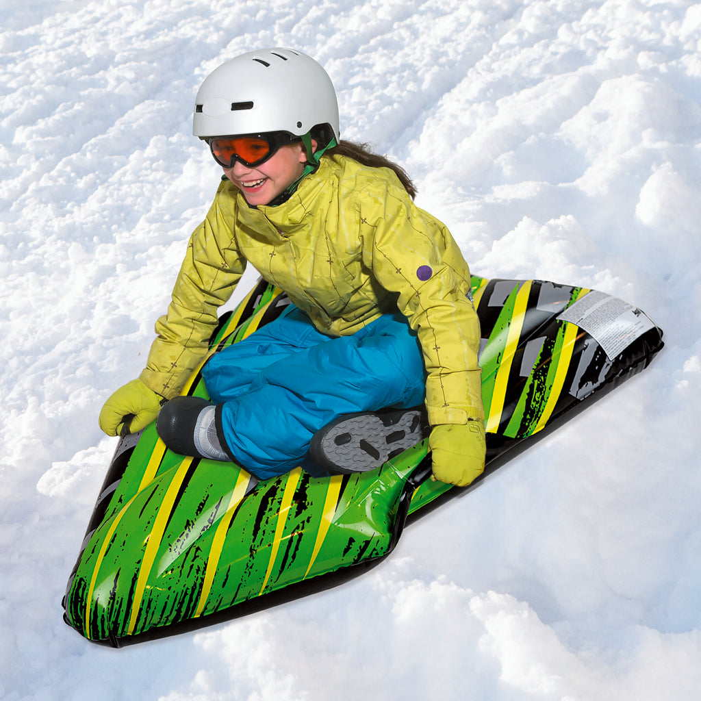 Inflatable 1 Person Snow Tube Sled with 2 Grip Handles, 36” Length R608