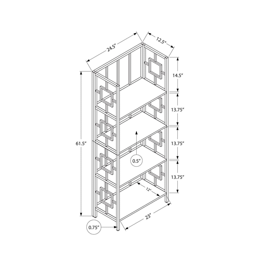 Black Four Tier Etagere Bookcase S625