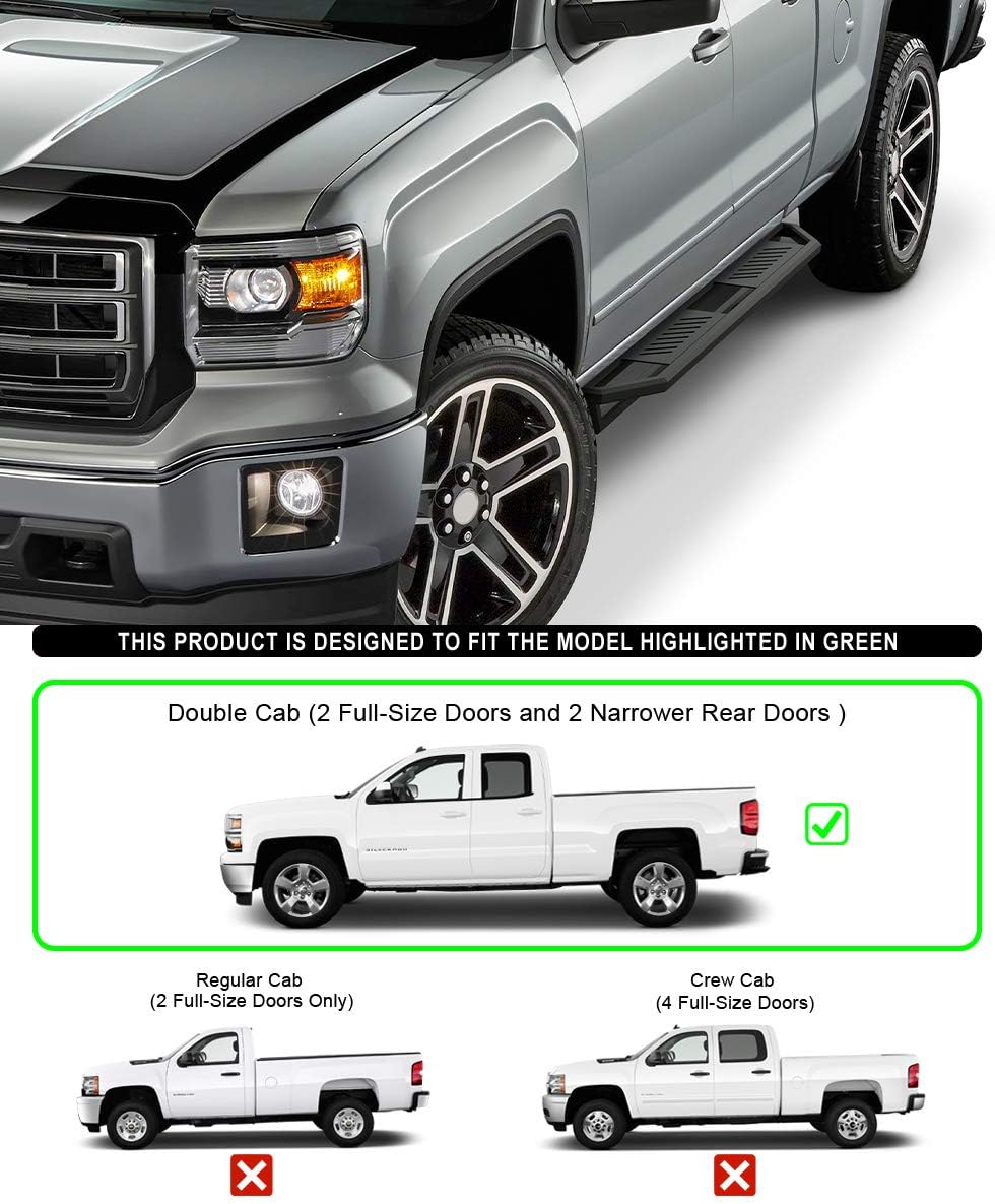 6.5in Side Armor Aluminum Running Boards Nerf Bar Step A4070