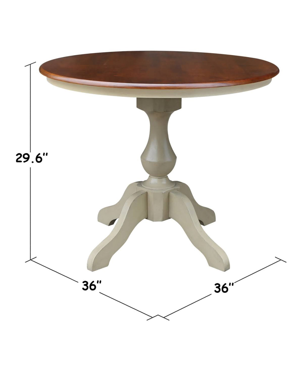 36x22 Round Pedestal Dining Table in Pecan X221049