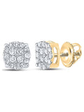 10kt Yellow Gold Mens Diamond Cluster Earrings 1/4 Cttw E894683