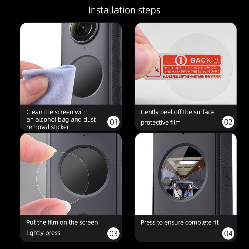 Lens HD Tempered Glass Protective Film (2 Sets) + Panoramic Camera Silicone Protection Cover N66562