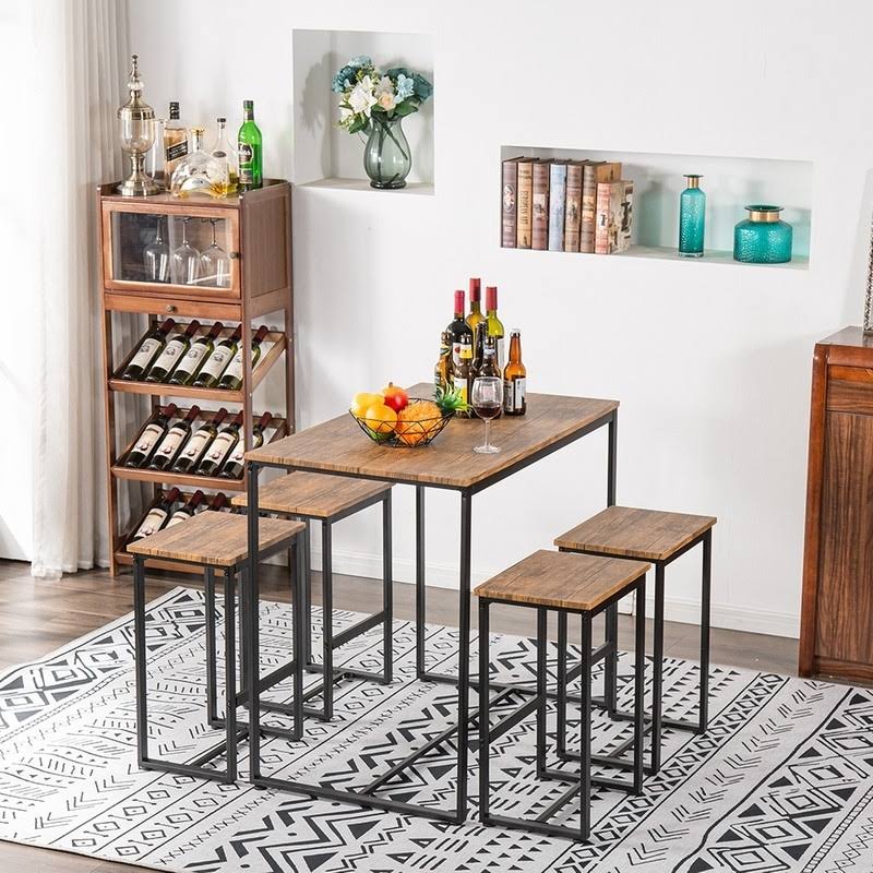 Walnut Finish 5-Piece Counter Height Pub Dining Set Z77938