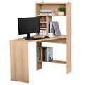 Oak Wooden Computer Desk with Storage Shelf W9150