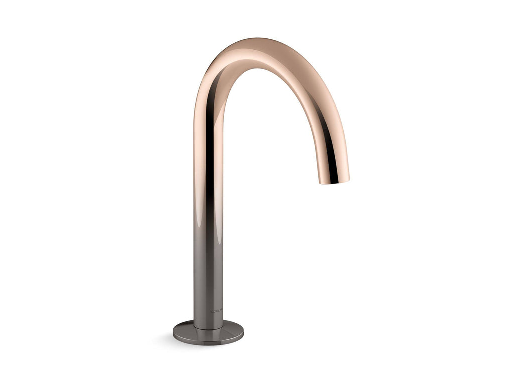 Bathroom Sink Spout with Tube Design Vibrant Titanium/Rose Gold O60309
