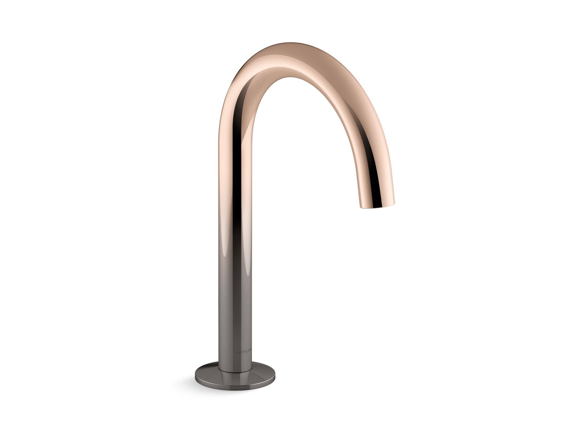 Bathroom Sink Spout with Tube Design Vibrant Titanium/Rose Gold O60309