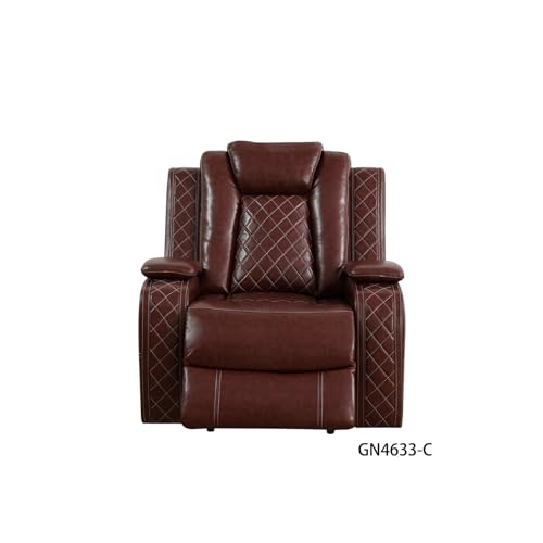 Brown Leather 3-Piece Recliner Sofa Set L68037