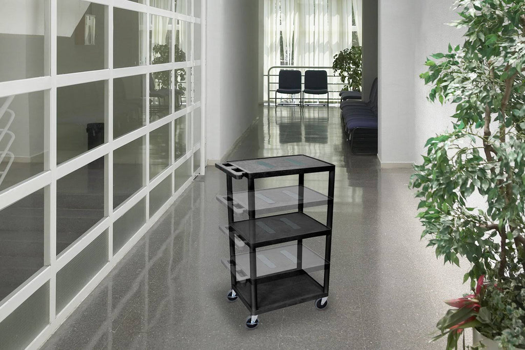 Black 3 Shelf AV Cart Y852985