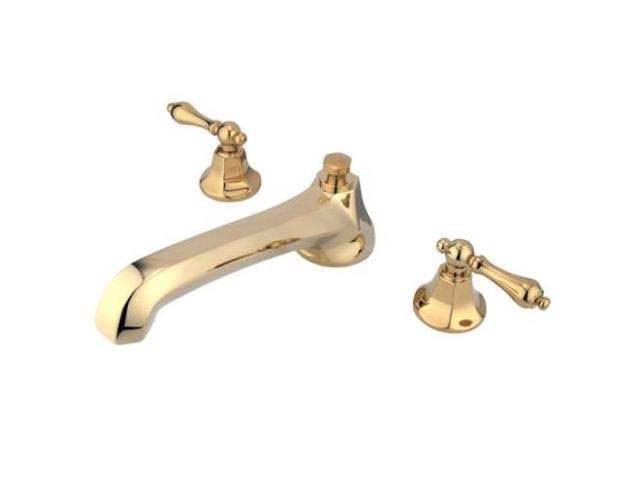 Polished Brass Roman Tub Filler with Metal Lever Handle Q966