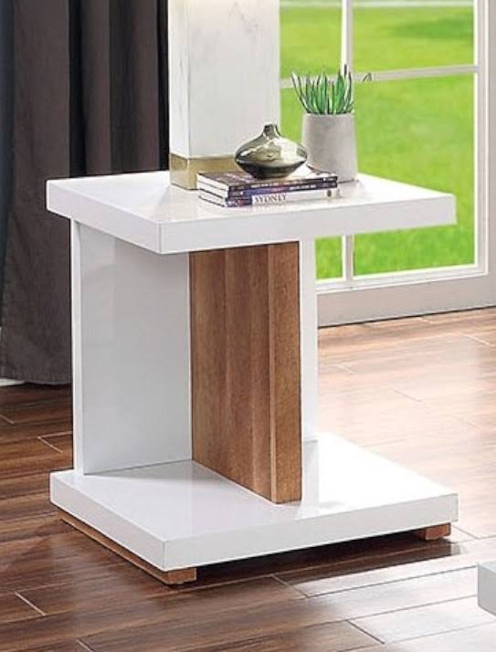 White/Natural Tone End Table U32086