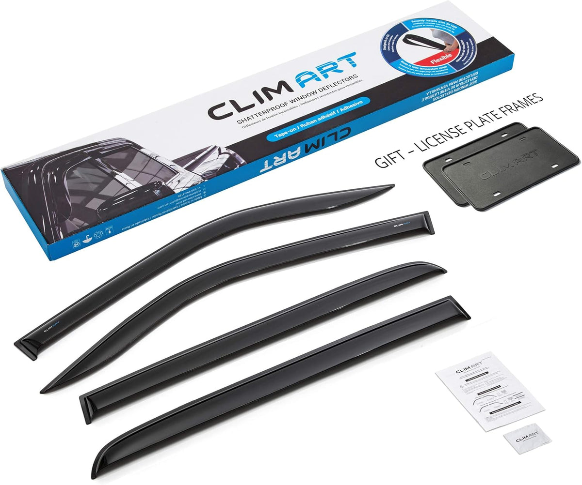 4 pcs Dark Smoke Tape-on Window Deflectors B1884