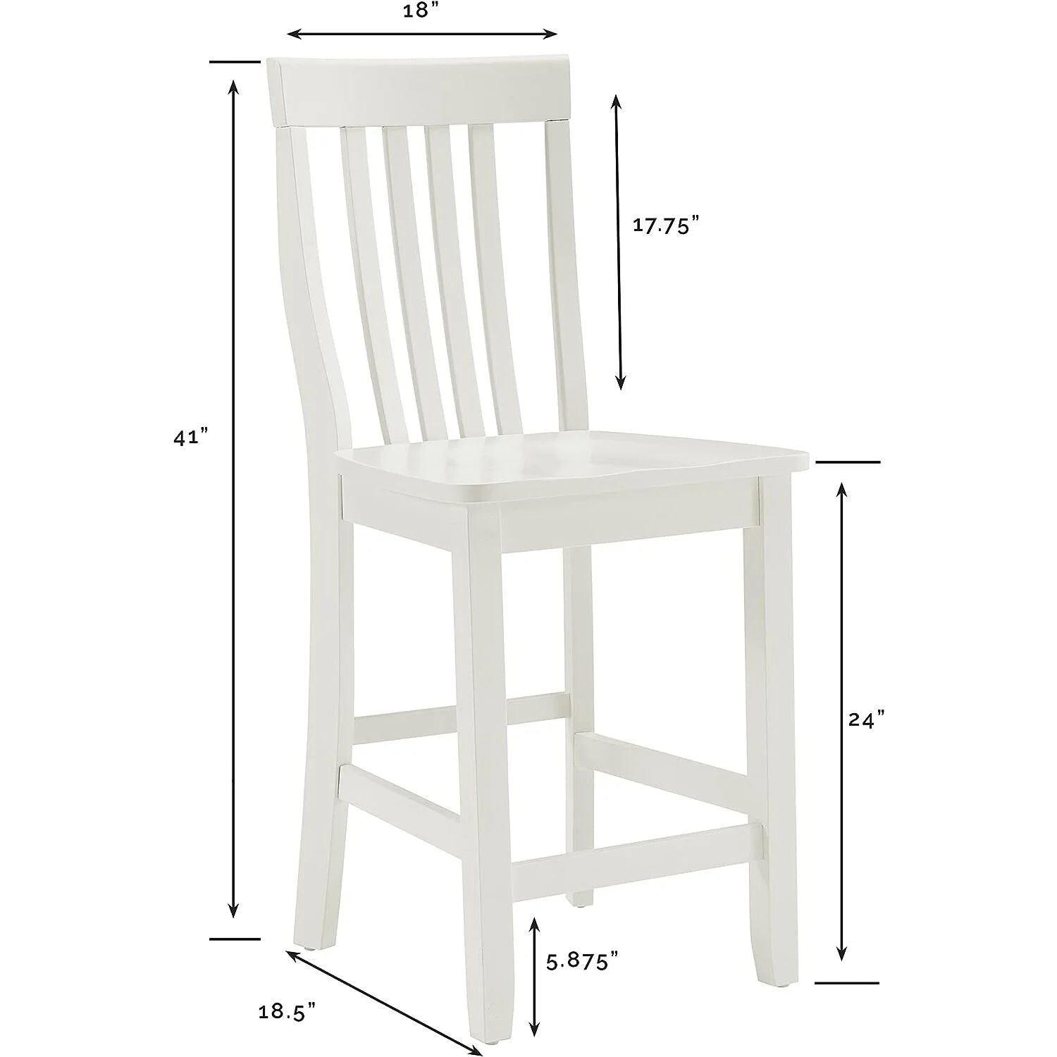 White Wooden Counter Stool Set of 2 R48167