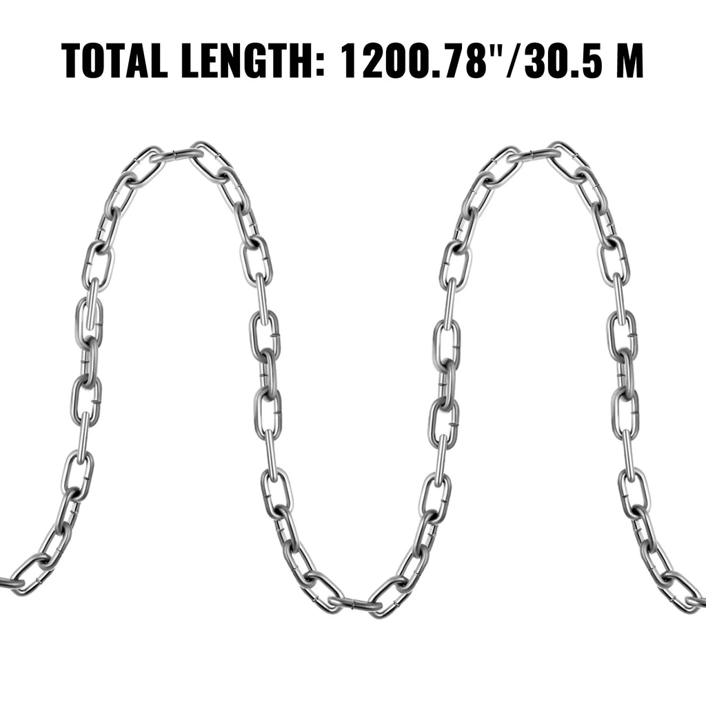 Zinc Plated Grade 30 Proof Coil Chain 0.25 Inch by 100Ft U584