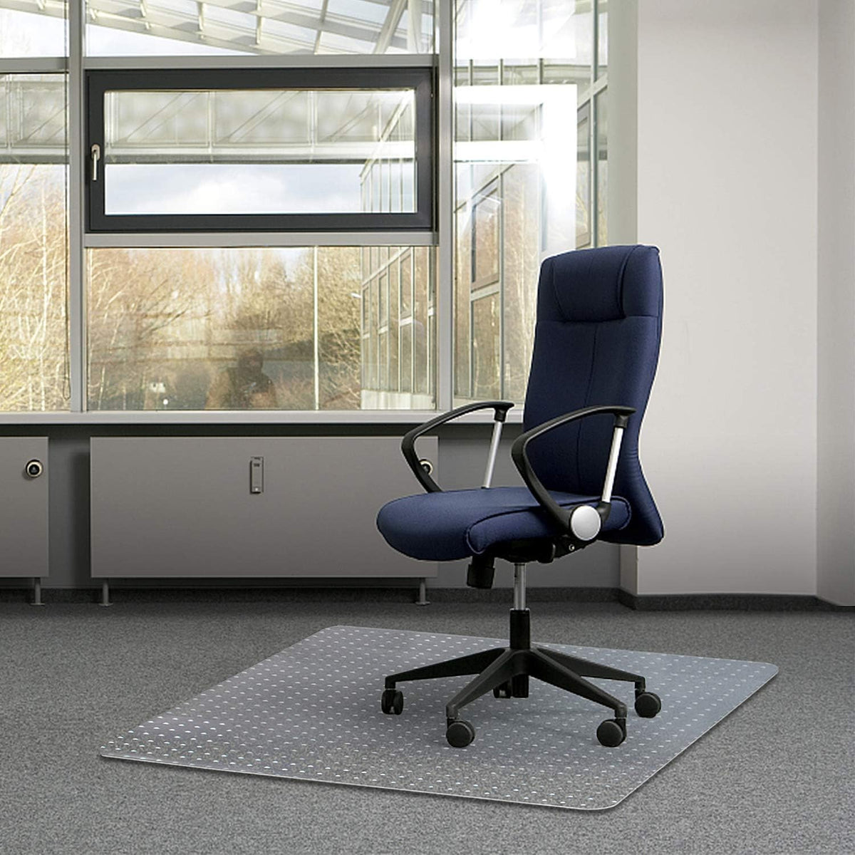 Transparent Office Chair Mat for Carpets with Studs (36 X 48 Rectangle) O47533