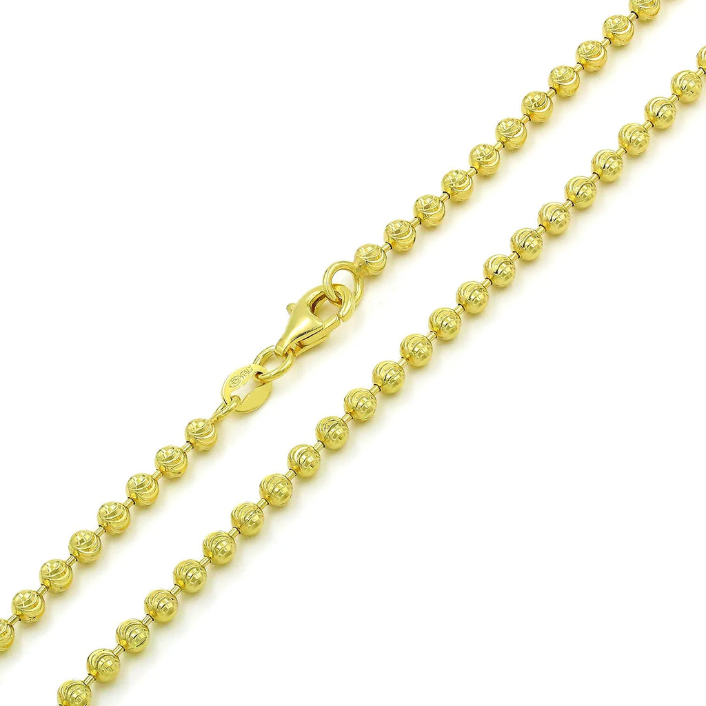 Yellow Gold Sterling Silver Dog Tag Necklace 16" - 36" K6830