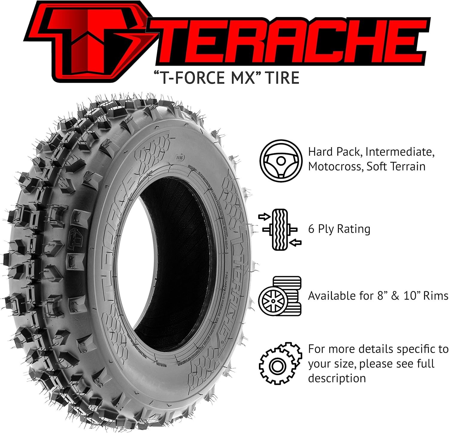 20x6-10 Tubeless 6 PR ATV UTV Tires [Set of 4] R427