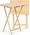 2 Piece Set Solid Wood Folding Snack Serving Tray Table I318273