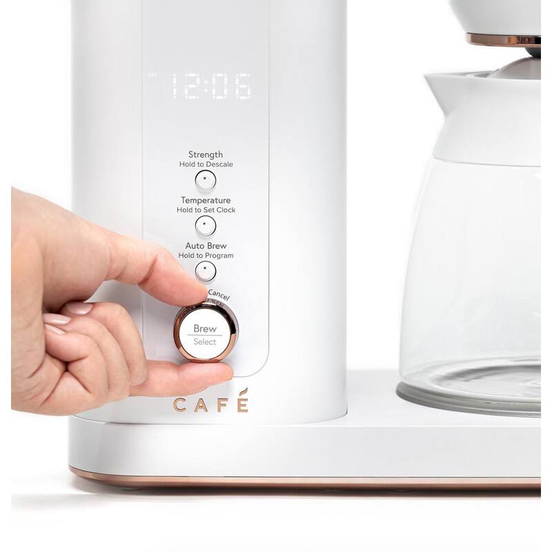 10 Cup Matte White Drip Coffee Maker with Glass Carafe L308418