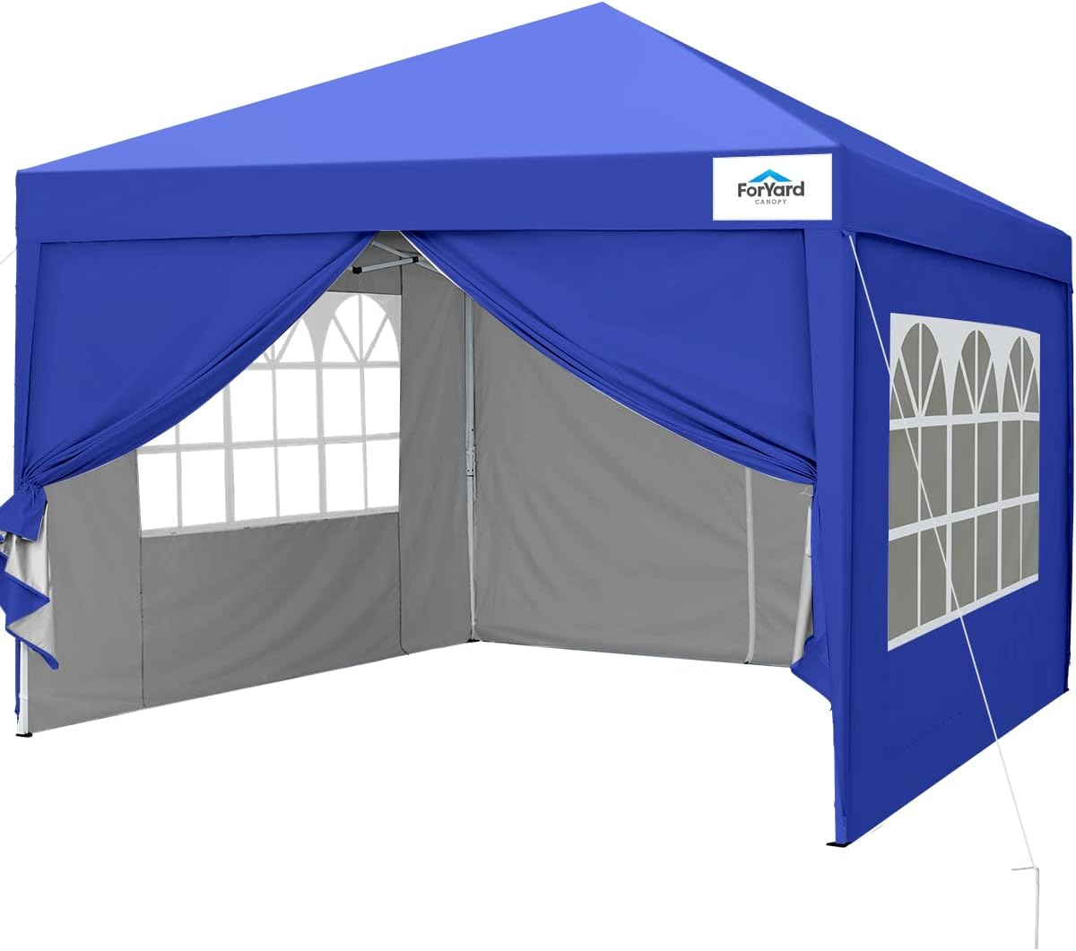 Pop Up Canopy Tent with Sidewalls, 10'x10' Waterproof White G701