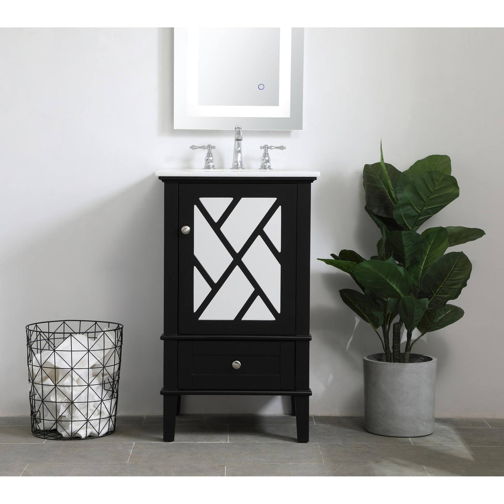 Grey Vanity Cabinet Set with Marble Top G19206