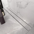 24 Inch Rectangle Shower Drain with Tile Insert Grate, Brushed 304 Stainless Steel, Pack of 2 O6269