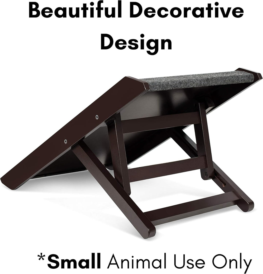 Espresso 13 Wooden Folding Dog Ramp with Carpet D570881