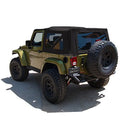 Black Twill Canvas 2 Door Jeep Soft Top with Rear Plastic Tinted Windows E173