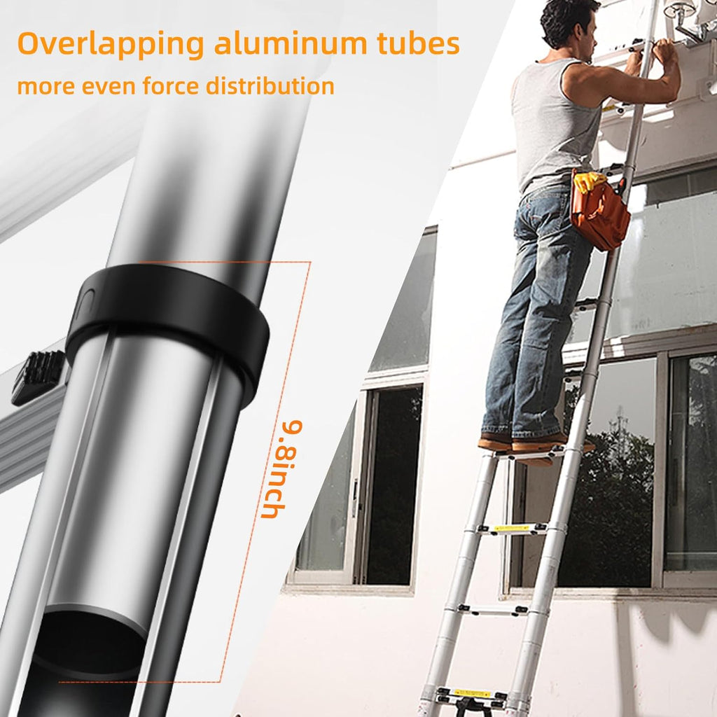 10.5ft Aluminum Telescoping Ladder with Hook J968312