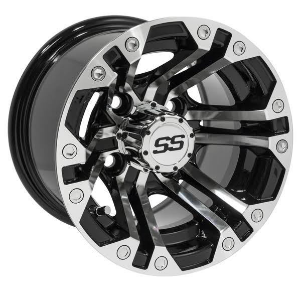 Gloss Black Golf Cart Wheel T2479