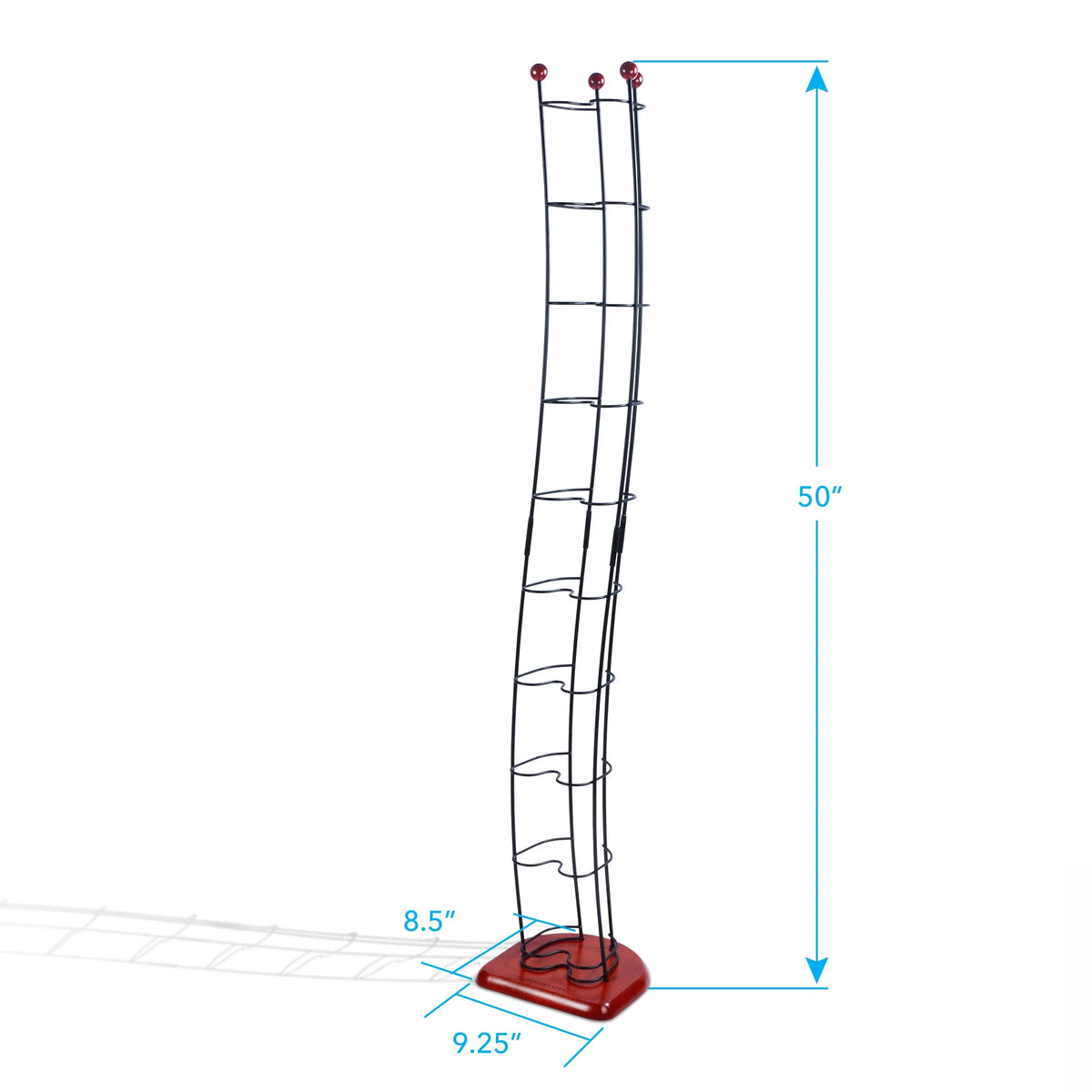 Black Steel CD Tower with Cherry Wood Base P8167