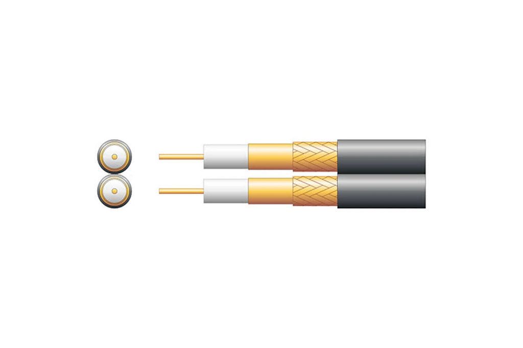 Twin RG59B/U 75 Ohms Foam Filled Copper Braid Coaxial Cable E757