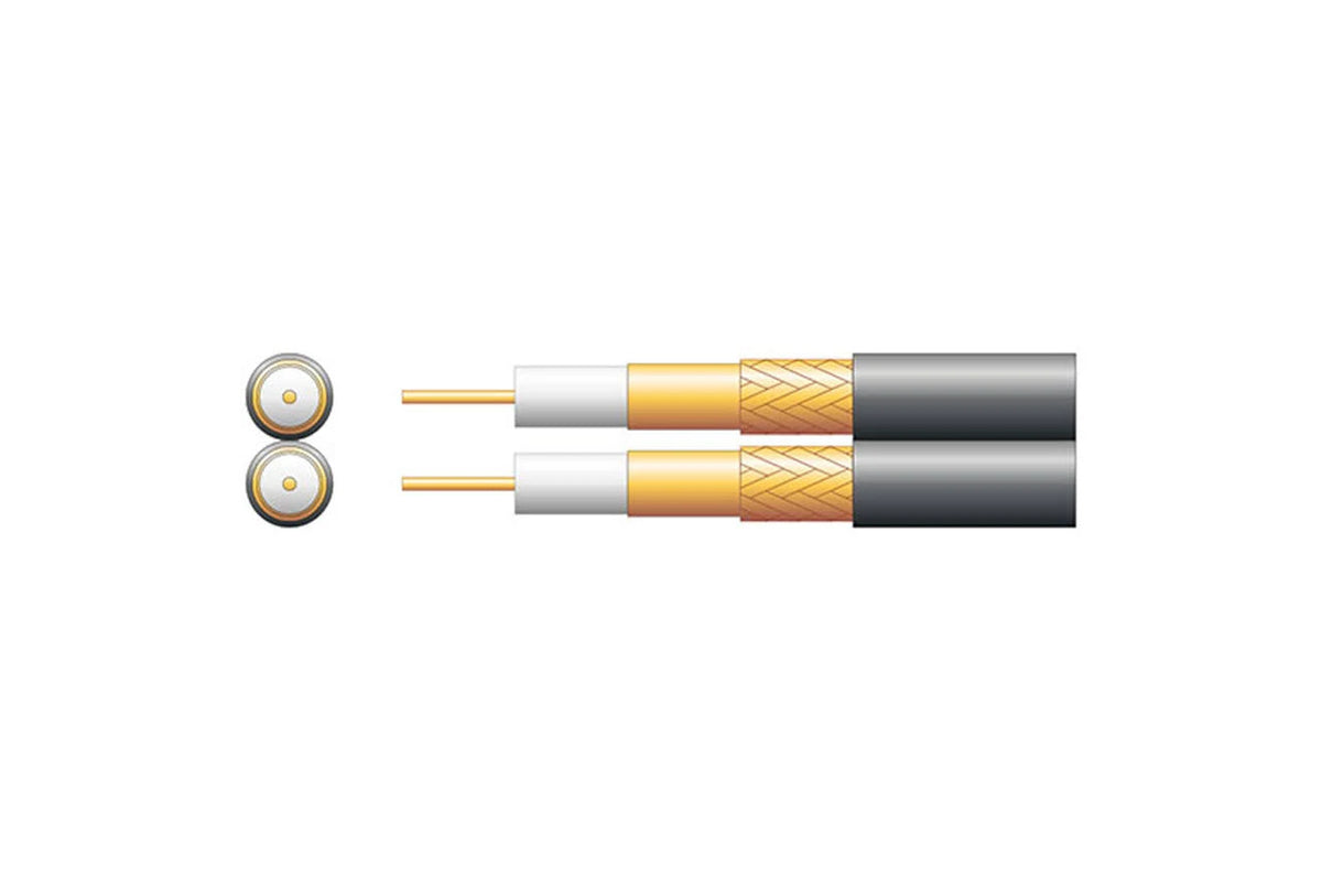 Twin RG59B/U 75 Ohms Foam Filled Copper Braid Coaxial Cable E757