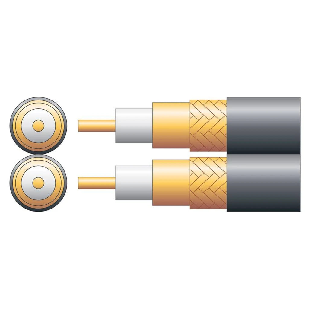 Twin RG59B/U 75 Ohms Foam Filled Copper Braid Coaxial Cable E757