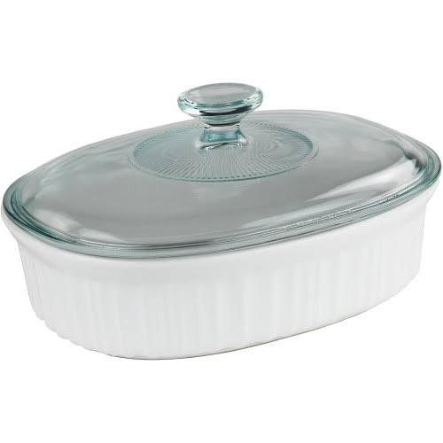 French White 1.5-Quart Oval Baking Dish with Glass Lid Y529333